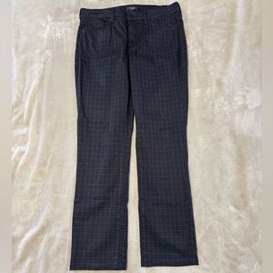 NYDJ Sheri Slim‎ Plaid Black Pants